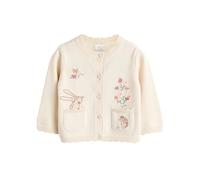 NEXT Bebés niña Cárdigan de Punto Bordado con Eslogan en la Espalda para bebé Cream Bunny 6 Meses