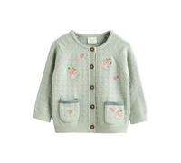 NEXT Bebés niña Cárdigan de Punto Bordado con Eslogan en la Espalda para bebé Sage Green Fairy 6 Meses-9 Meses