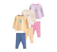 NEXT Bebés niña Conjunto de 6 piezas de top de manga larga y leggings Morado 12 Meses-18 Meses