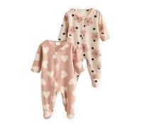 NEXT Bebés niña Pack de 2 Pijamas Tipo Pelele de Micropolar con Cremallera bidireccional para bebé Neutro 9 Meses-12 Meses
