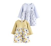 NEXT Bebés niña Pack de 2 Vestidos de Punto para bebé Blue/Green Flower 18 Meses-24 Meses