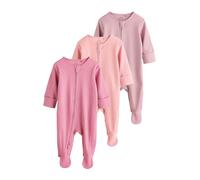 NEXT Bebés niña Pack de 3 Peleles con Cremallera bidireccional para bebé Rosa Newborn