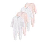NEXT Bebés niña Pack de 4 Pijamas Tipo Pelele con Cremallera bidireccional para bebé