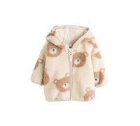 NEXT Bebés niño Chaqueta de forro polar con cremallera Natural Bear Face 6 Meses-9 Meses