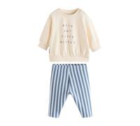 NEXT Bebés niño Conjunto de leggings y sudadera para bebé Blue Milk Club 6 Meses-9 Meses