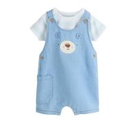 NEXT Bebés niño Conjunto de Peto y Bodi Tejidos para bebé Blue Bear 3 Meses