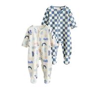 NEXT Bebés niño Pack de 2 Pijamas Tipo Pelele de Micropolar con Cremallera bidireccional para bebé Azul 9 Meses-12 Meses