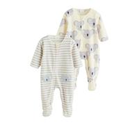 NEXT Bebés niño Pack de 2 Pijamas Tipo Pelele de Micropolar con Cremallera bidireccional para bebé Gris 9 Meses-12 Meses