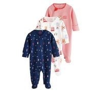 NEXT Bebés niño Pack de 3 peleles con cremallera bidireccional para bebé Red/Blue 3 Meses