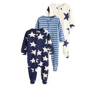 NEXT Bebés niño Pack de 3 Pijamas Tipo Pelele con diseño de Estrella Azul Marino 3 Meses