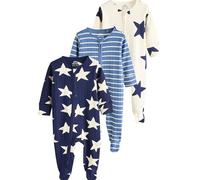 NEXT Bebés niño Pack de 3 Pijamas Tipo Pelele con diseño de Estrella Azul Marino 9 Meses-12 Meses
