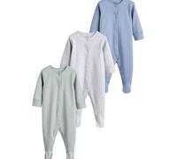 NEXT Bebés niño Pack de 3 pijamas tipo pelele de bebé Grey/Blue 6 Meses-9 Meses