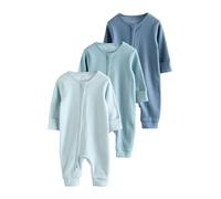 NEXT Bebés niño Pack de 3 Pijamas Tipo Pelele sin pies con Cremallera bidireccional para bebé Azul 3 Meses