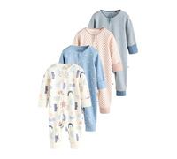 NEXT Bebés niño Pack de 4 Pijamas Tipo Pelele sin pies con Cremallera bidireccional para bebé Azul 18 Meses-24 Meses