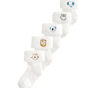 NEXT Bebés niño Pack de 5 pares de calcetines con vuelta y bordados White Character 6 Meses-12 Meses