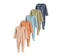 NEXT Bebés niño Pack de 5 Peleles con Cremallera bidireccional 100% algodón para bebé Mineral Blue 6 Meses-9 Meses