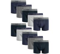 NEXT Bóxers A-Front para Hombre, 100% Algodón, Ajuste Cómodo con Cintura Elástica, Pack de 4 Bóxers Gris/Azul Marino L