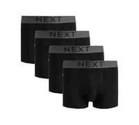 NEXT Bóxers para Hombre, Estilo Hipster, 100% Algodón, Cintura Elástica, Pack de 4 Bóxers Negro XXL