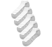 NEXT Calcetines Acolchados para Hombre, Blancos y Grises, Mezcla de Algodón, Pack de 10 Calcetines