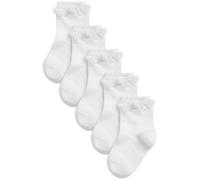 NEXT Niñas Pack de 5 pares de calcetines tobilleros con volante y alto contenido en algodón
