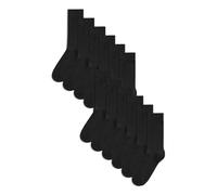 next Calcetines Negros de Algodón, Calcetines para Hombre Hasta el Tobillo, Talla 39-42,5 - Pack de 12 Calcetines