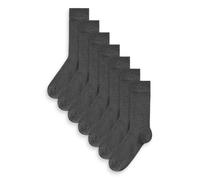 NEXT Calcetines Negros para Hombre, Gran Contenido de Algodón, Longitud al Tobillo, Pack de 7 Calcetines Gris marengo 43-45