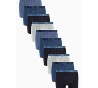 NEXT Hombres Pack de 10 Calzoncillos con Costura Delantera Azul XXL