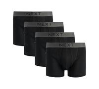 NEXT Calzoncillos Hombre Boxer 100% Algodón, Cómodos y con Cintura Elástica, Gris y Azul Marino, Talla L - Boxer Hombre Pack de 4 Negro XXL