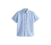 NEXT Camisa de Manga Corta Sencilla en Mezcla de Lino Azul, Ropa Niño, 13 Años