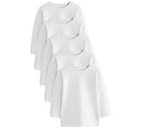 next Niños Pack De Cinco Camisetas De Manga Larga (3 Meses - 6 Años) Blanco 9-12 Meses