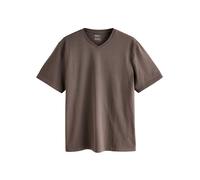 NEXT Hombres Camiseta básica con Cuello de Pico y Corte estándar Neutral Brown XXL