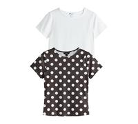 Next Camiseta marrón oscuro / blanco XXL marrón oscuro / blanco