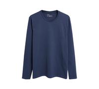 Next Hombres Camiseta con Cuello Redondo y Manga Larga Azul Marino L