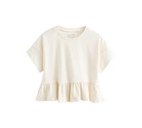 NEXT Niñas Camiseta de Manga Corta con Sobrefalda 100% algodón Blanco 2 Años-3 Años