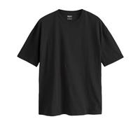 NEXT Camiseta para Hombre, Cuello Redondo, 100% Algodón Negro L