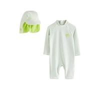 NEXT Conjunto de bañador y Gorro con protección Solar Green Stripe 18 Meses