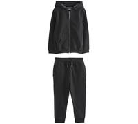 NEXT Conjunto deportivo escolar de pantalones de chándal y sudadera con capucha con cremallera Negro 4 Años