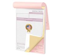 Next Day Labels Libro de propuestas de contratistas/facturas, 3 partes sin carbono, cubierta envolvente encuadernada, blanco/canario y rosa, 50 juegos por libro. (8-1/2 x 11 pulgadas, 3 partes)