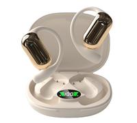 Next Destination | Auriculares Inalambricos Bluetooth 5.4 Deportivos con Gancho Q16S | Audifonos | Impermeable IPX7, Batería de 40H y Cancelación de Ruido | Cascos Inalambricos Música | Beige