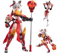 Next Fig E-Model A.T.K. Girl Lion Dance 1/12 - Kit de modelo de montaje de 165 mm, figura de acción de chica mecha de león con martillo LED, versión de doble cuerpo. Kit de construcción de plástico