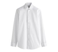 NEXT Hombres Camisa de Vestir con puño Doble de Cuidado fácil y Corte Slim Blanco 42