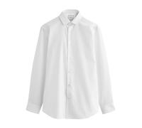 NEXT Hombres Camisa de Vestir con puño Sencillo de Cuidado fácil y Corte Slim Blanco 46