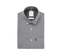NEXT Hombres Camisa Oxford de Manga Corta con diseño Abotonado fácil de Planchar Azul Marino/Blanco Cuadros Gingham XL