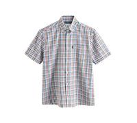 NEXT Hombres Camisa Oxford de Manga Corta con diseño Abotonado fácil de Planchar Blue/Red Gingham L