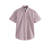 NEXT Hombres Camisa Oxford de Manga Corta con diseño Abotonado y Corte estándar de Planchado fácil Rojo a Cuadros M