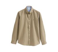 NEXT Hombres Camisas Oxford Ajustada de Manga Larga Neutro Piedra 3XL