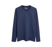 Next Hombres Camiseta con Cuello Redondo y Manga Larga Azul Marino 3XL