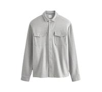 NEXT Hombres Chaqueta Tipo Camisa de Sarga de Punto con Botones a presión Gris S