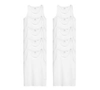 NEXT Hombres Pack de 10 Camisetas sin Mangas 100% algodón para Llevar a Capas Blanco XXL