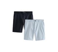 NEXT Hombres Pack de 2 Pares de Pantalones Cortos Rectos Chinos elásticos Navy/Light Blue 38